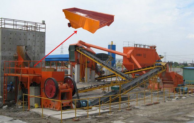 Position of Vibrating Feeder in a Production Line